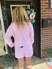 Pink & white striped set