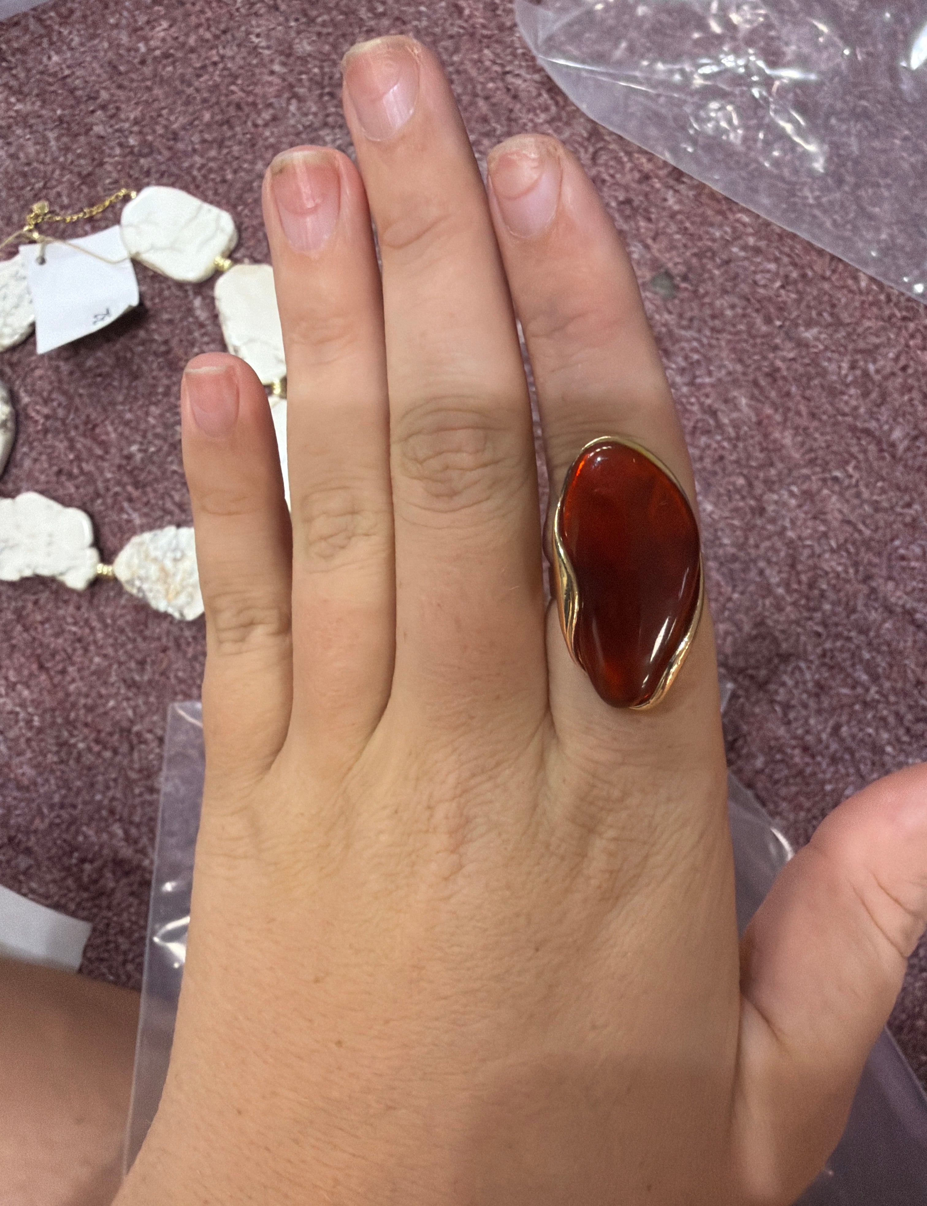 Autumn Gem Adjustable Statement Rings