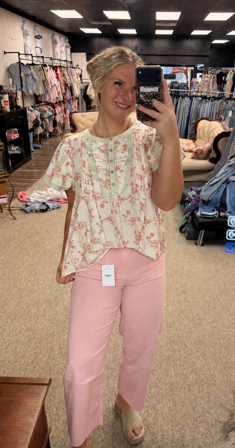 Blush & Bloom Vervet Wide Leg Crop Jeans