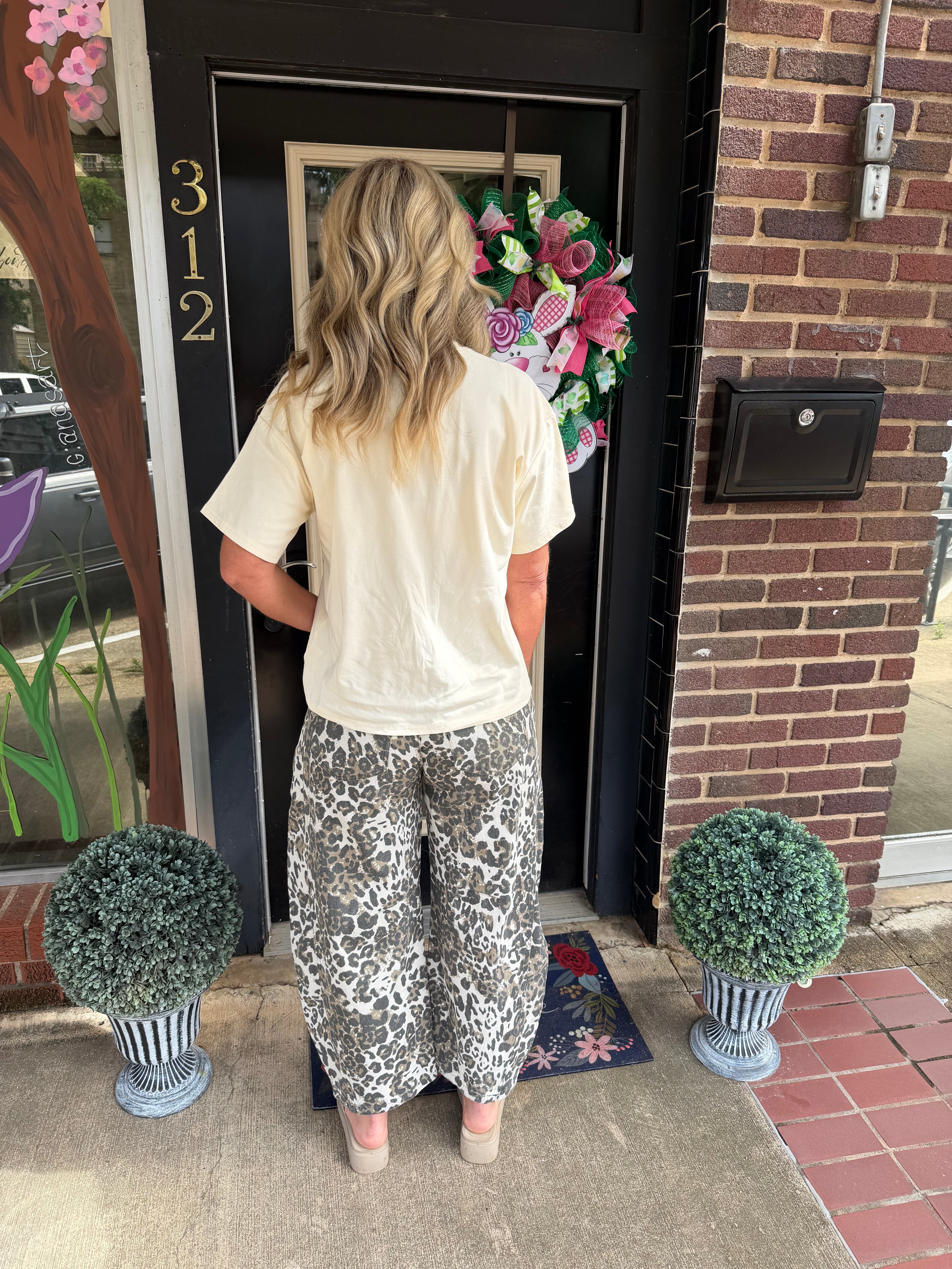 Sahara mix animal print pants