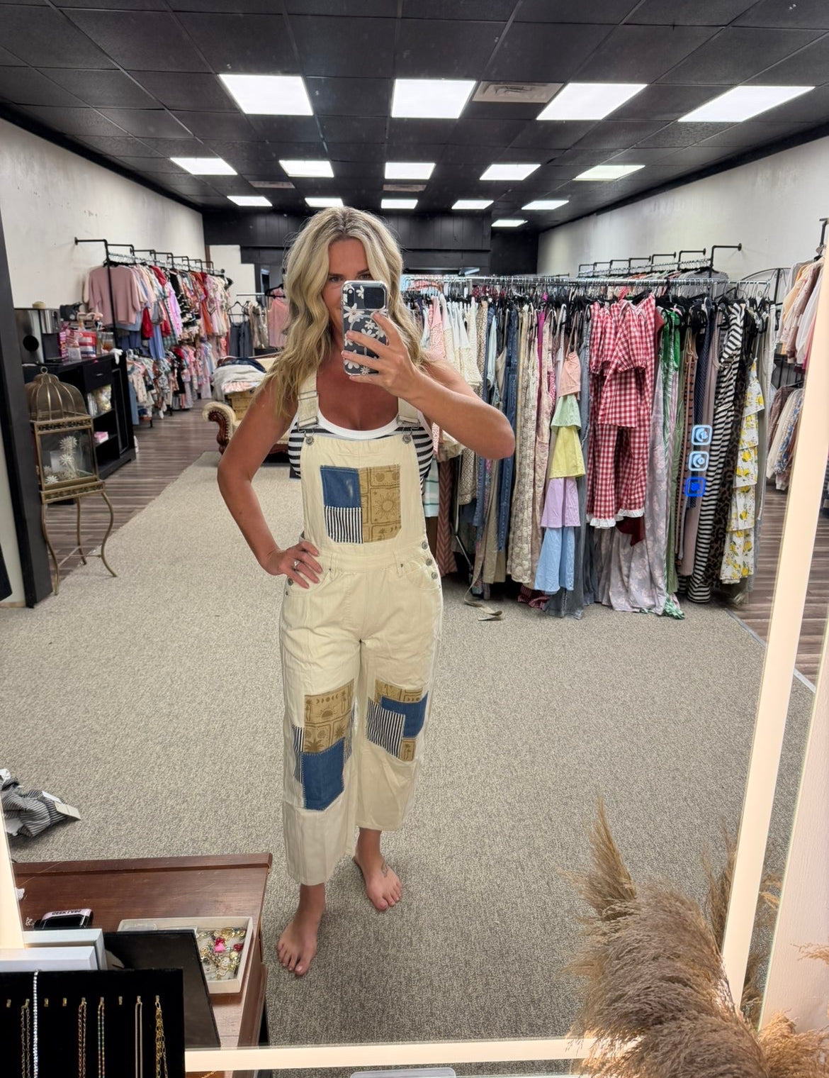 Patchwork Pocket Overalls