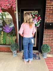 Short Sleeve Button Down Knit Cardigan