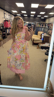 Sweet picnic patchwork midi