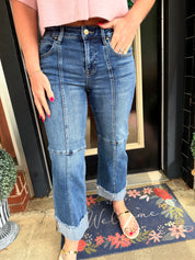 Risen cropped wide legs pants