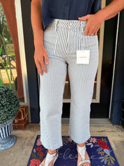 Coastal Stripe Lovervet Cropped Wide-Leg Jeans