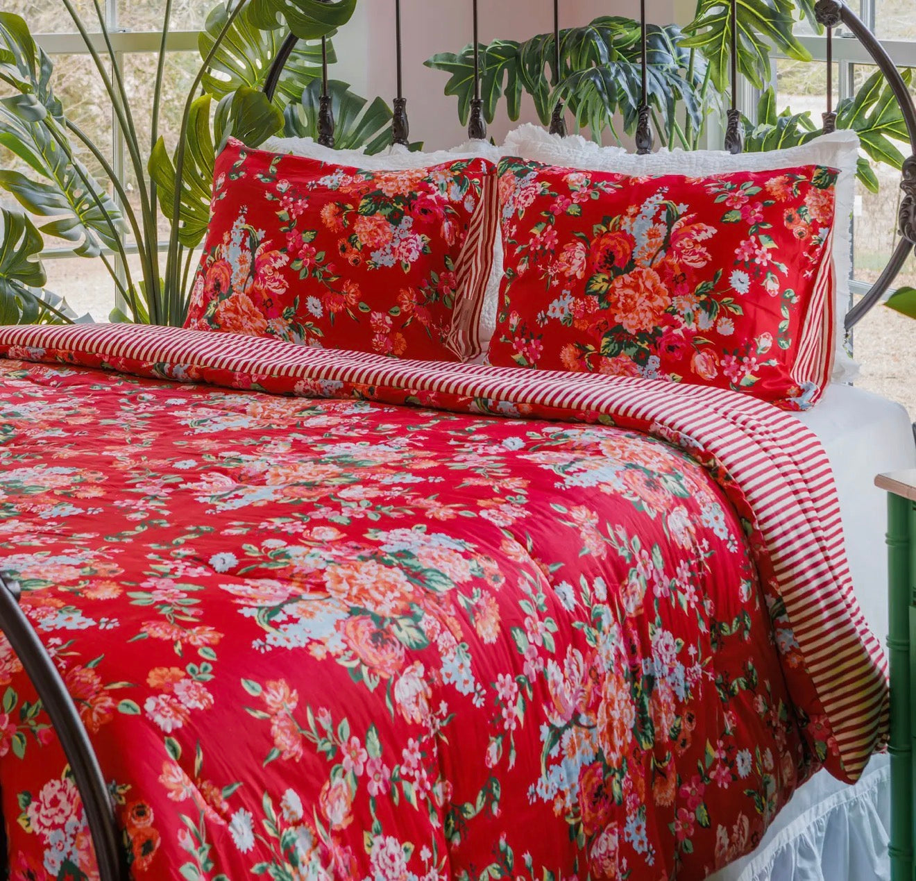 Vintage Rose Reversible King Comforter Set