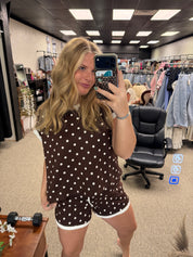 Mocha Moment Polka Dot Lounge Set