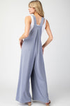 Solid sleeveless wide leg jumpsuit