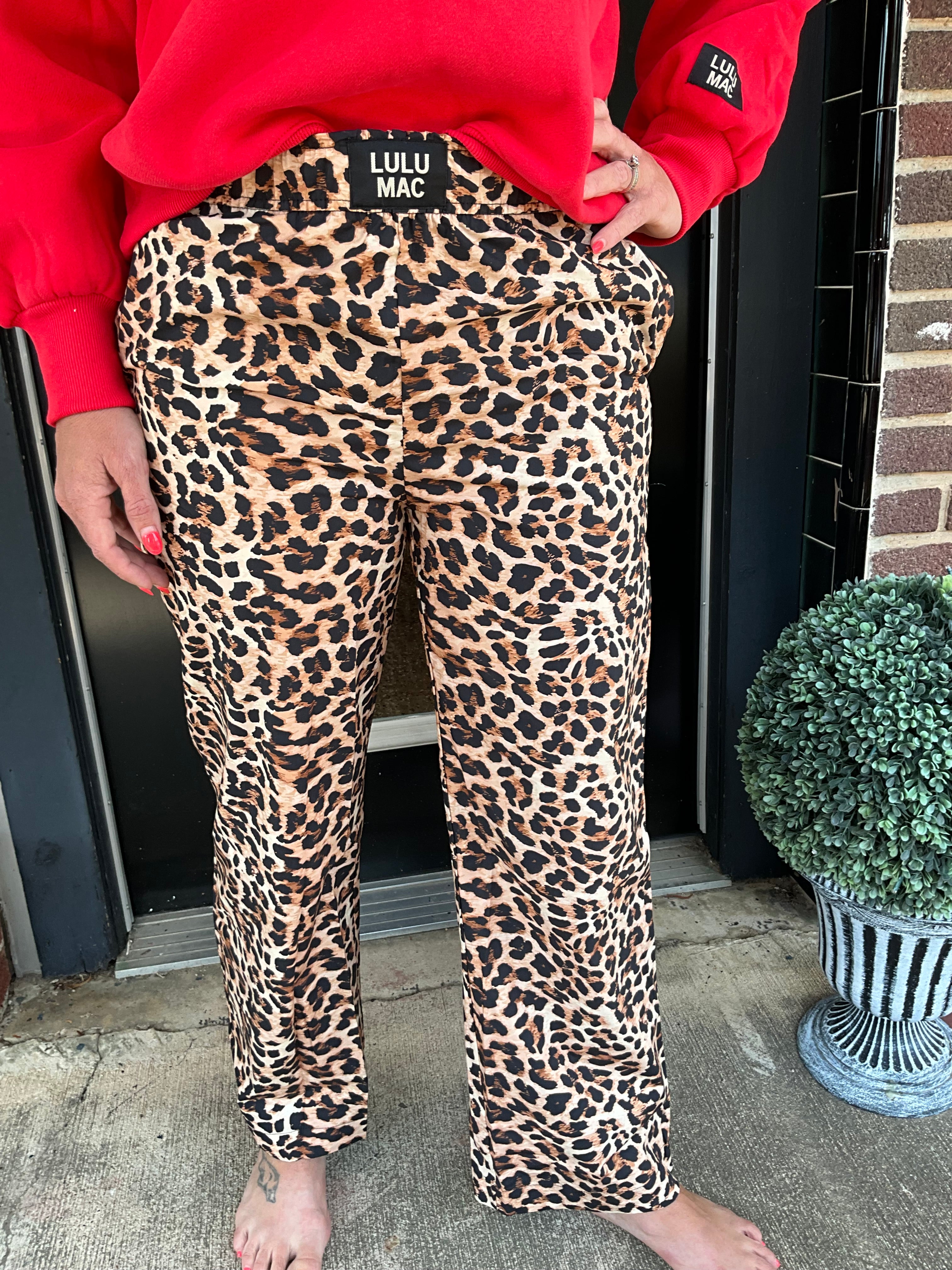 Leopard lulu Mac tack pants