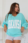 Arkansas sweatshirt turquoise