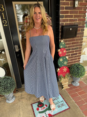 Harbor Breeze Striped Midi Dress