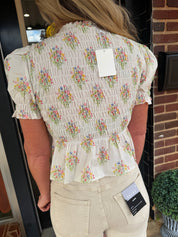 Wildflower Whimsy Smocked Blouse