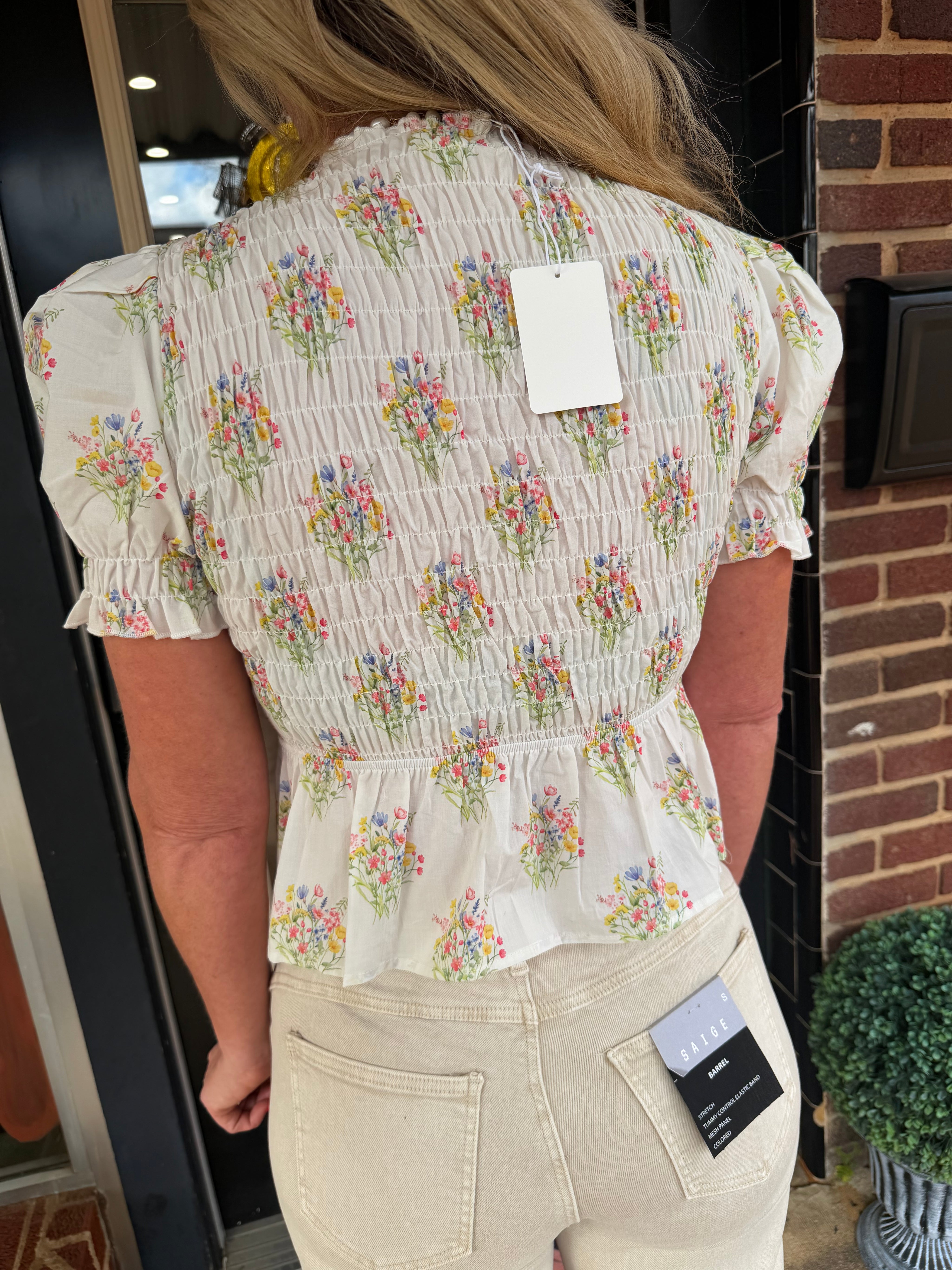 Wildflower Whimsy Smocked Blouse