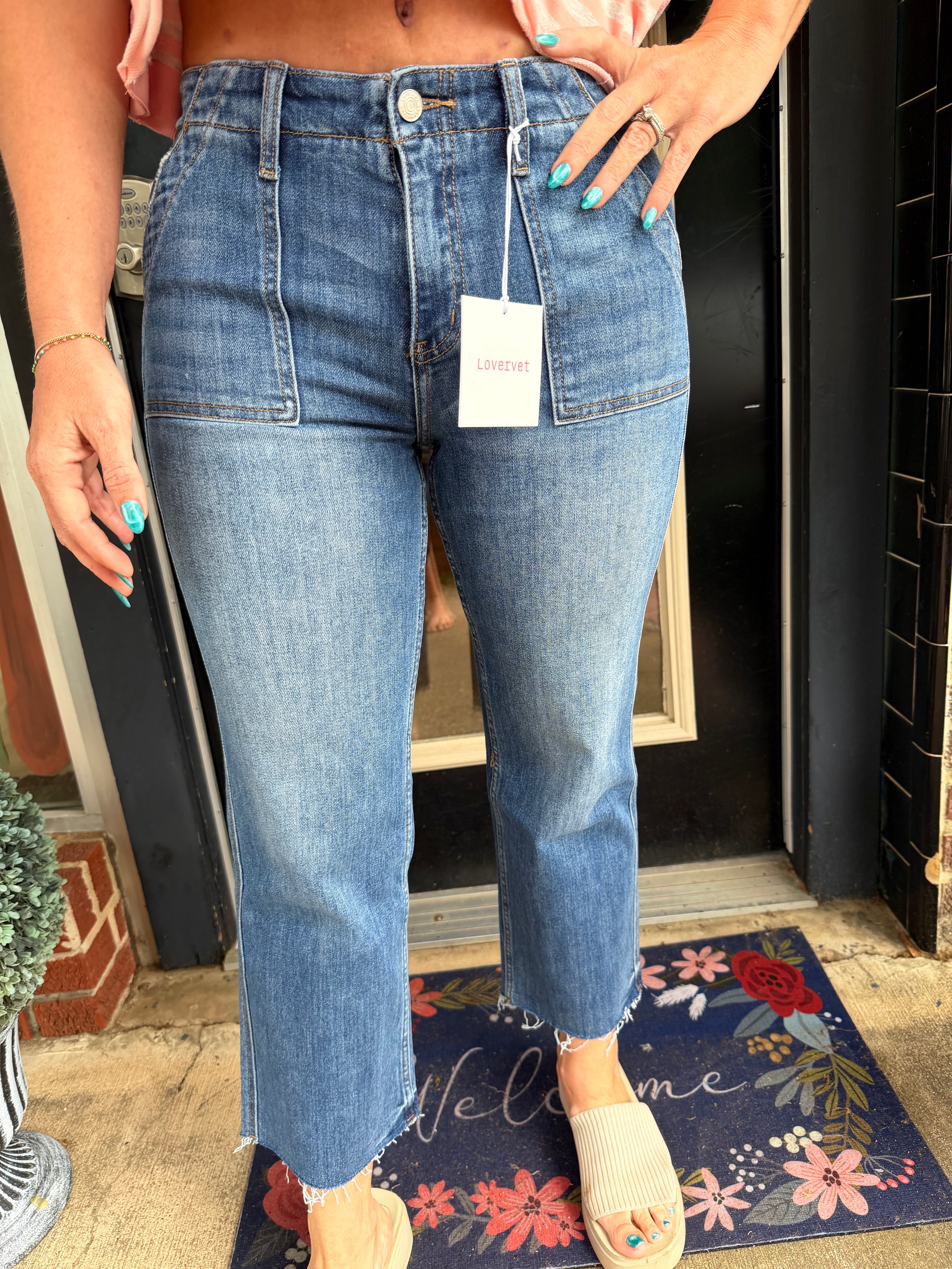 Retro lovervet cropped jeans