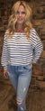 Navy striped pullover