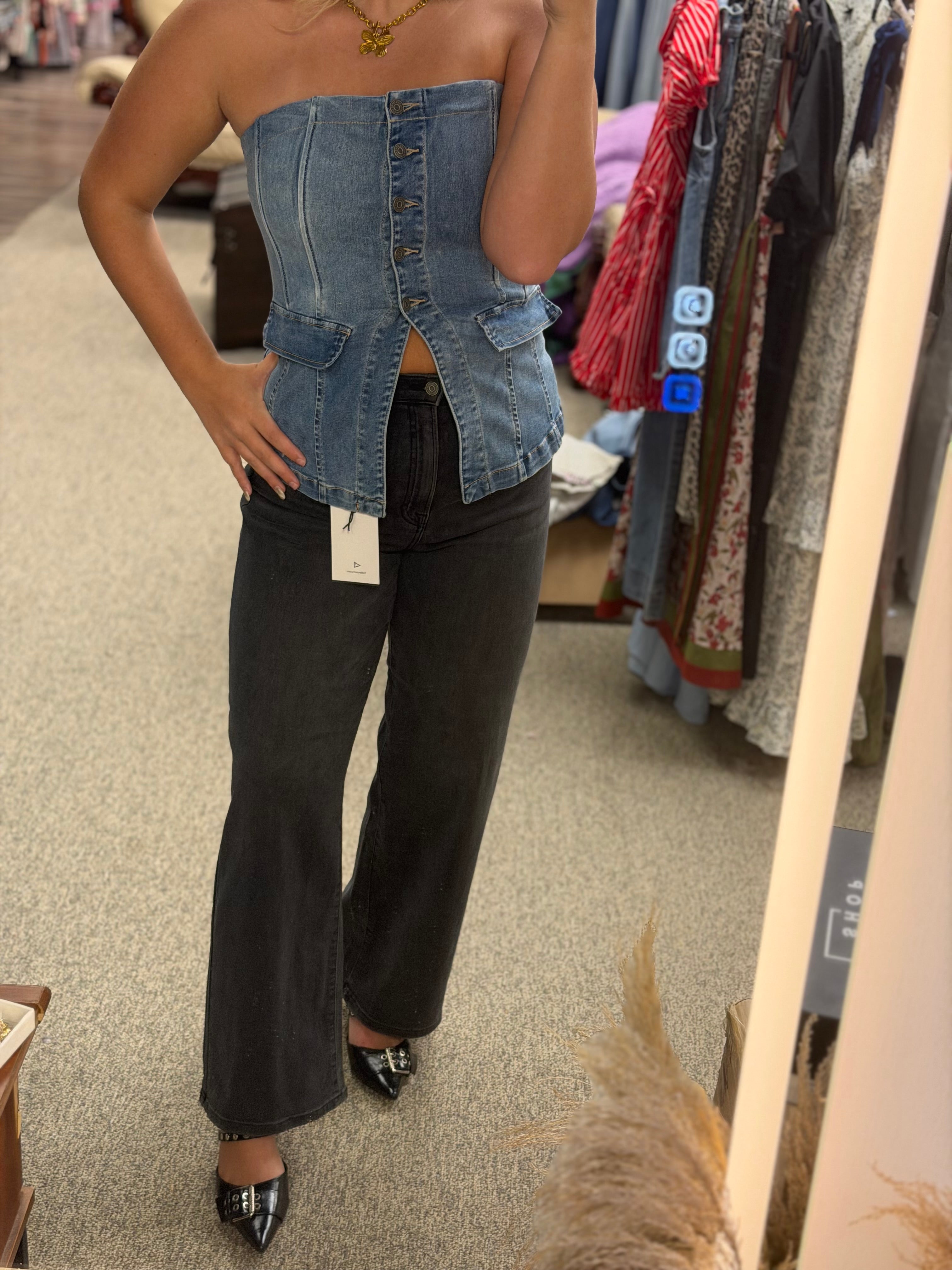 The Nashville denim hidden brand corset