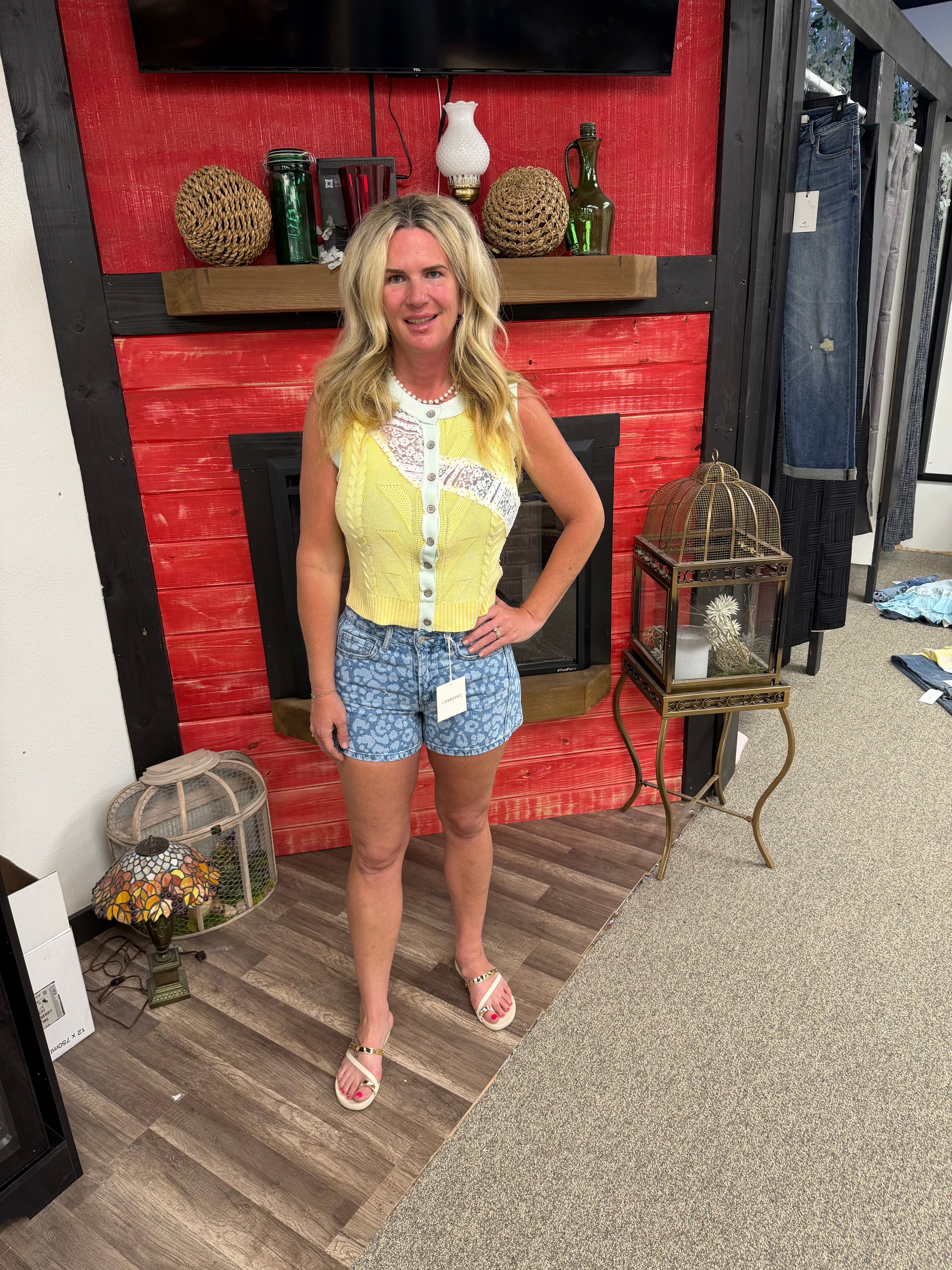 Lovervet 2 tone denim animal print- wild shorts