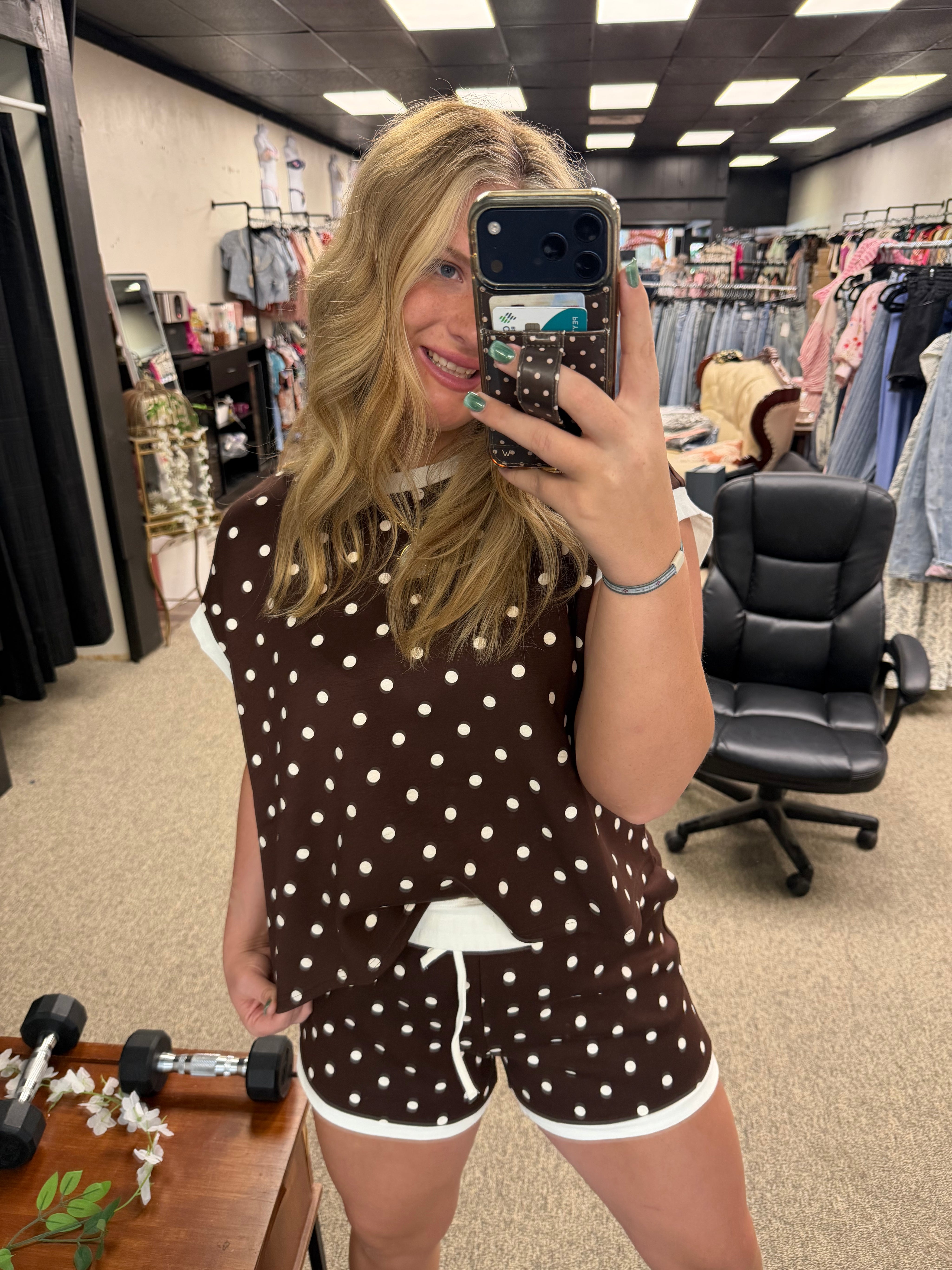 Mocha Moment Polka Dot Lounge Set