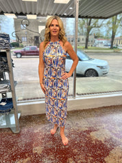 Blue multi sundress