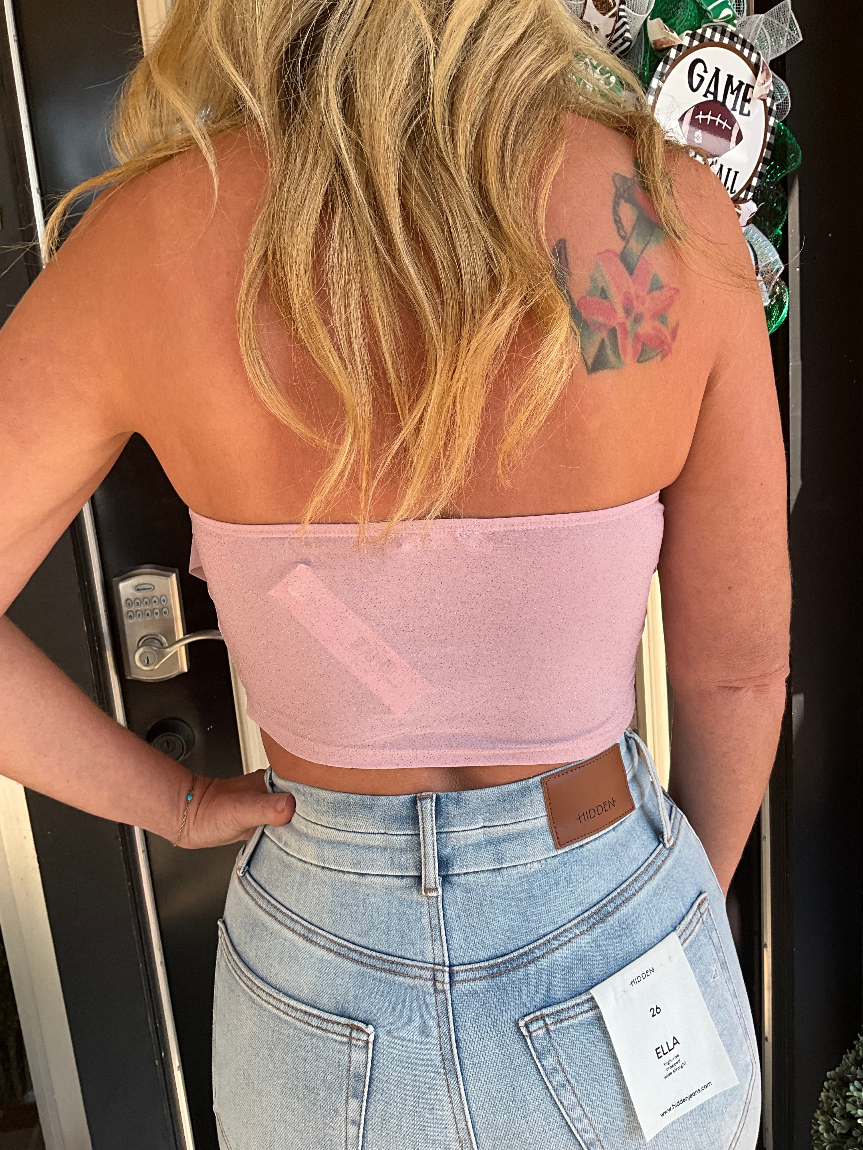 Pink haulter neck top
