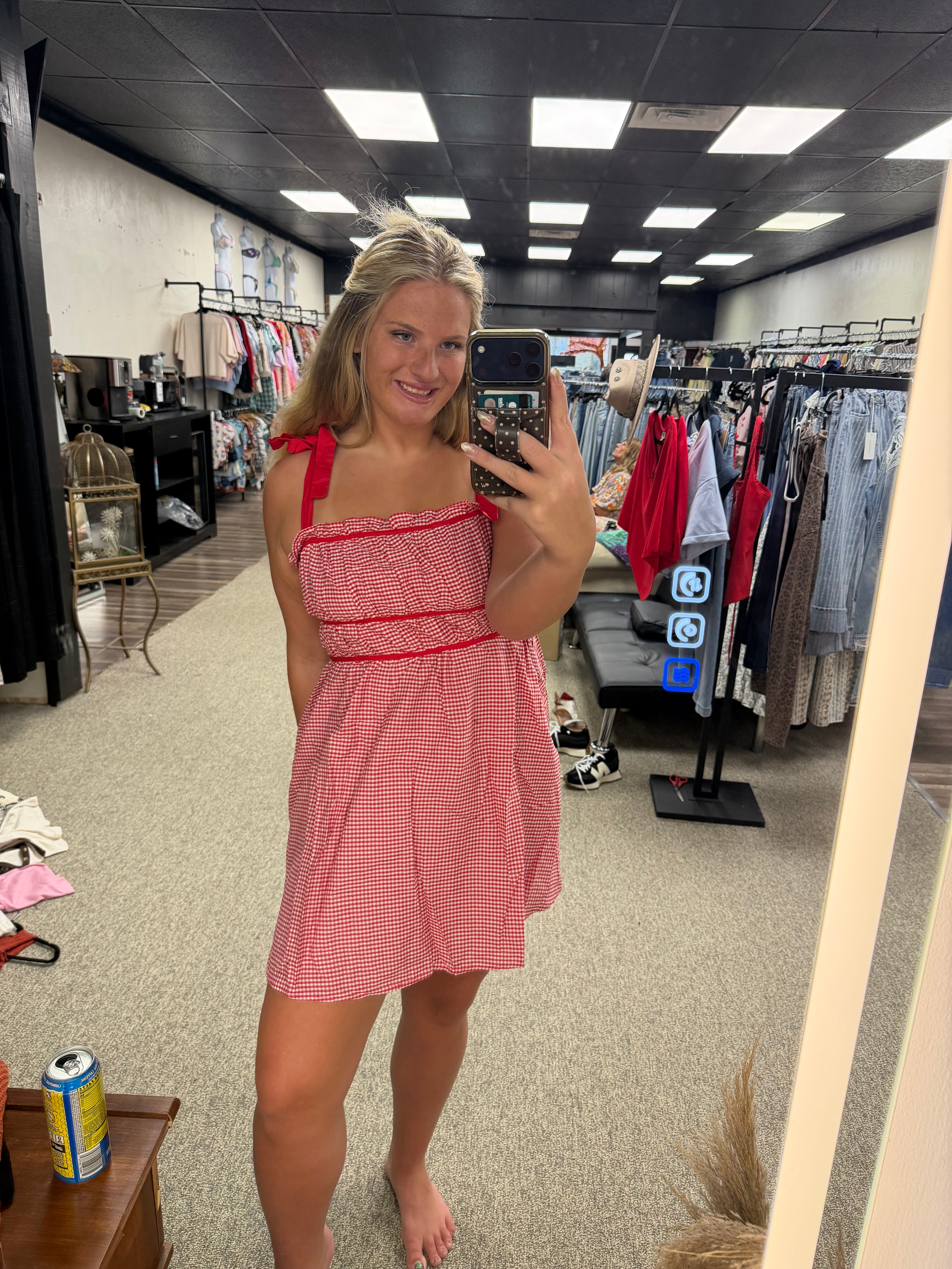 Red gingham dress