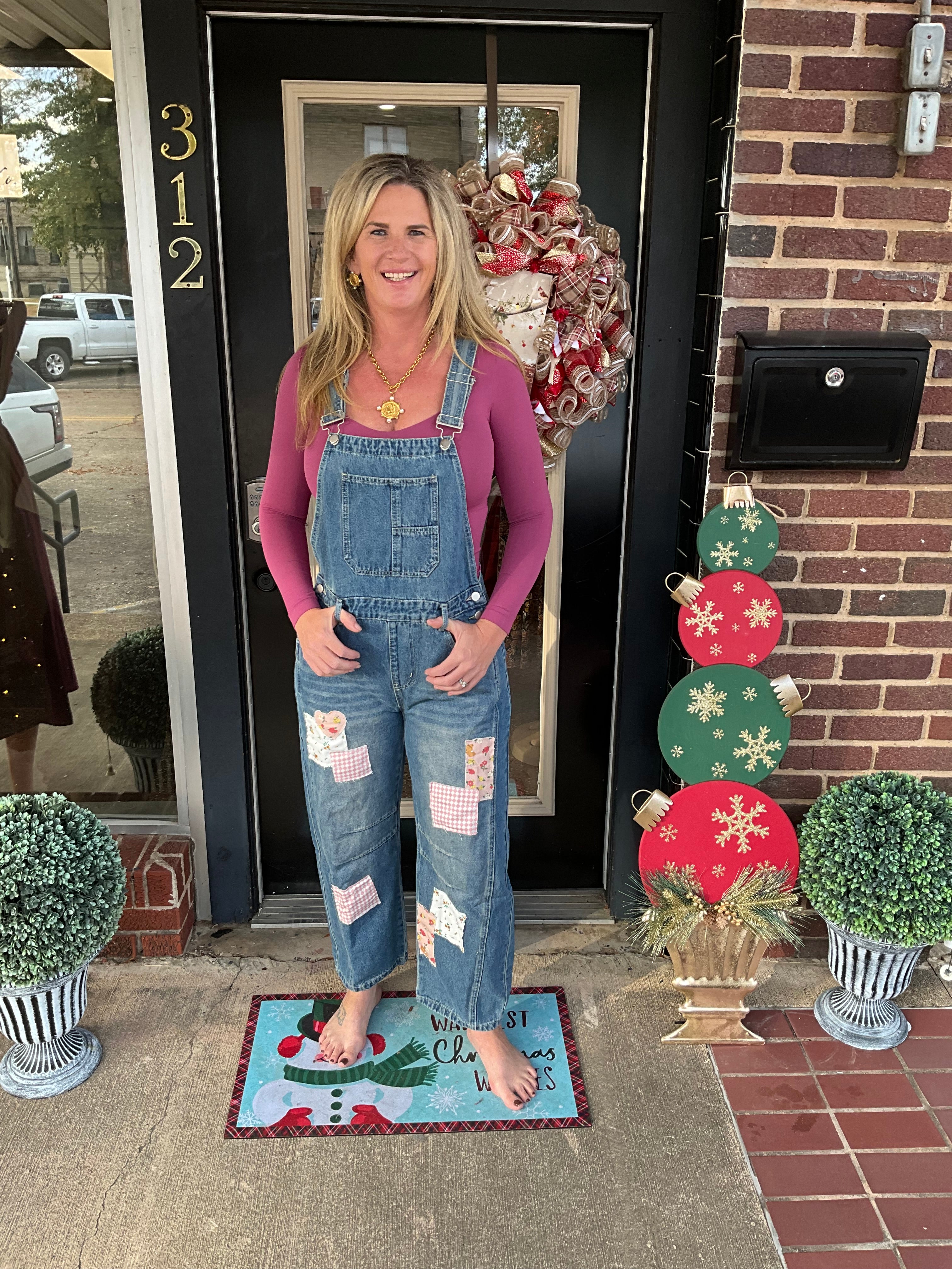 Polly patchwork overalls