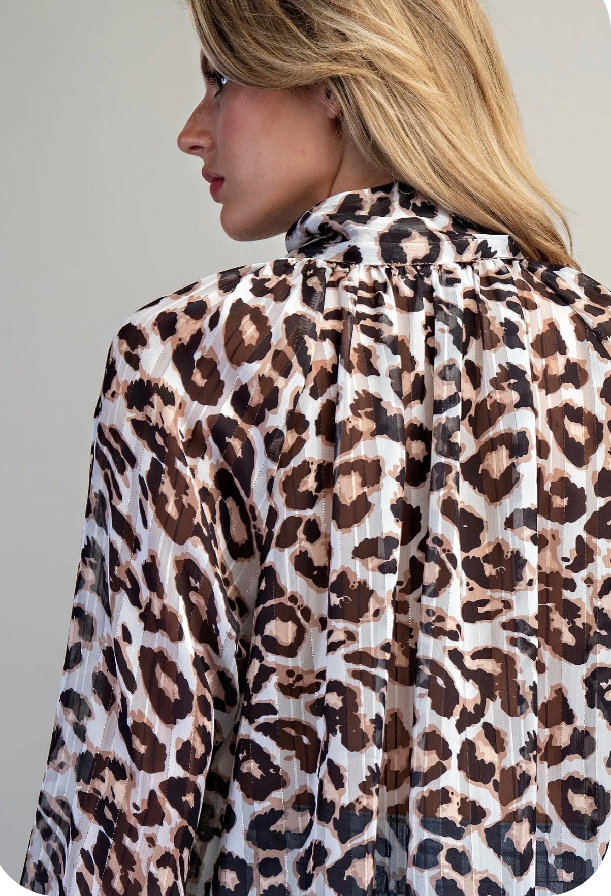 Wild Elegance Tie-Neck Blouse