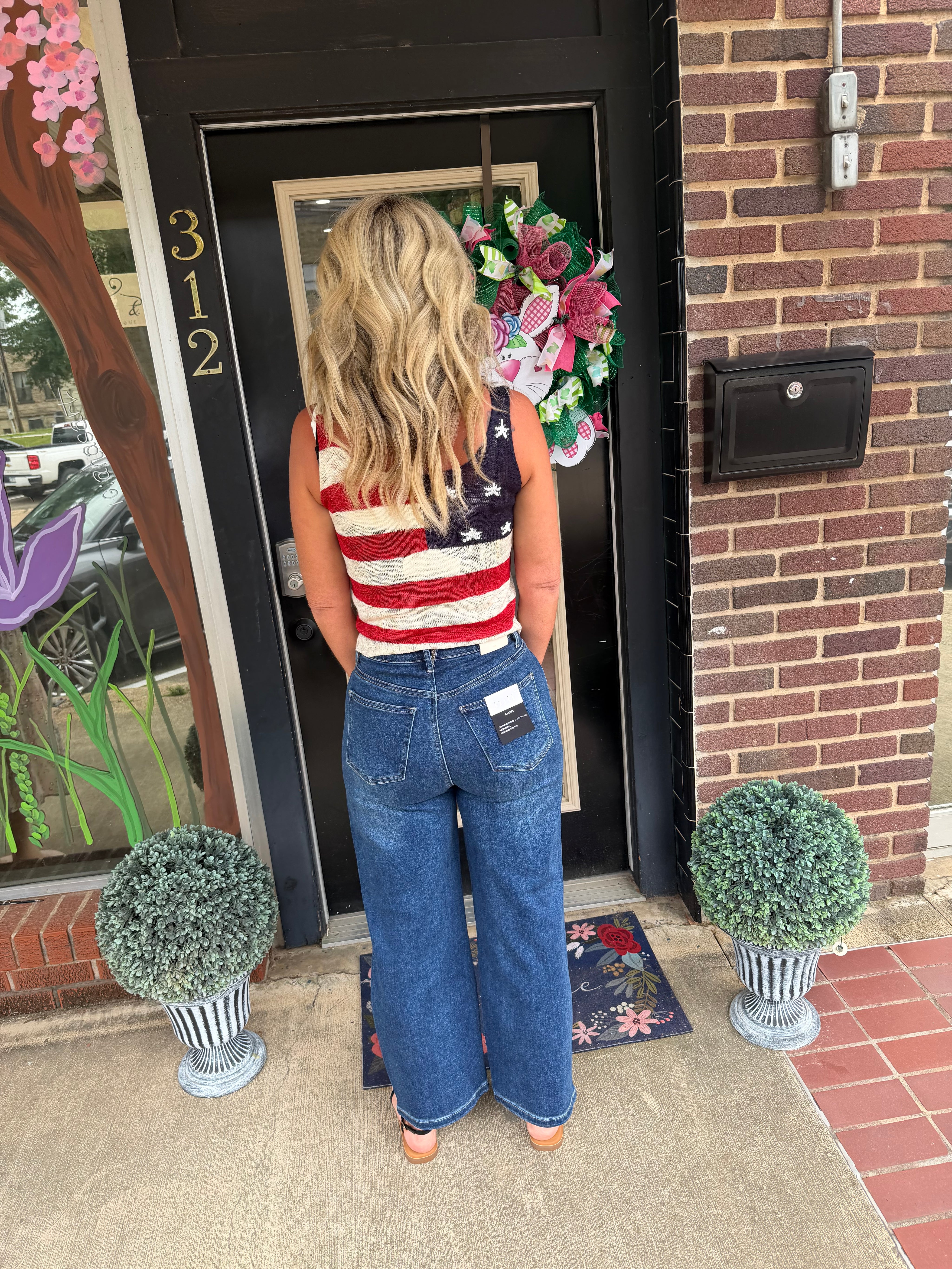Retro tummy control Saige denim