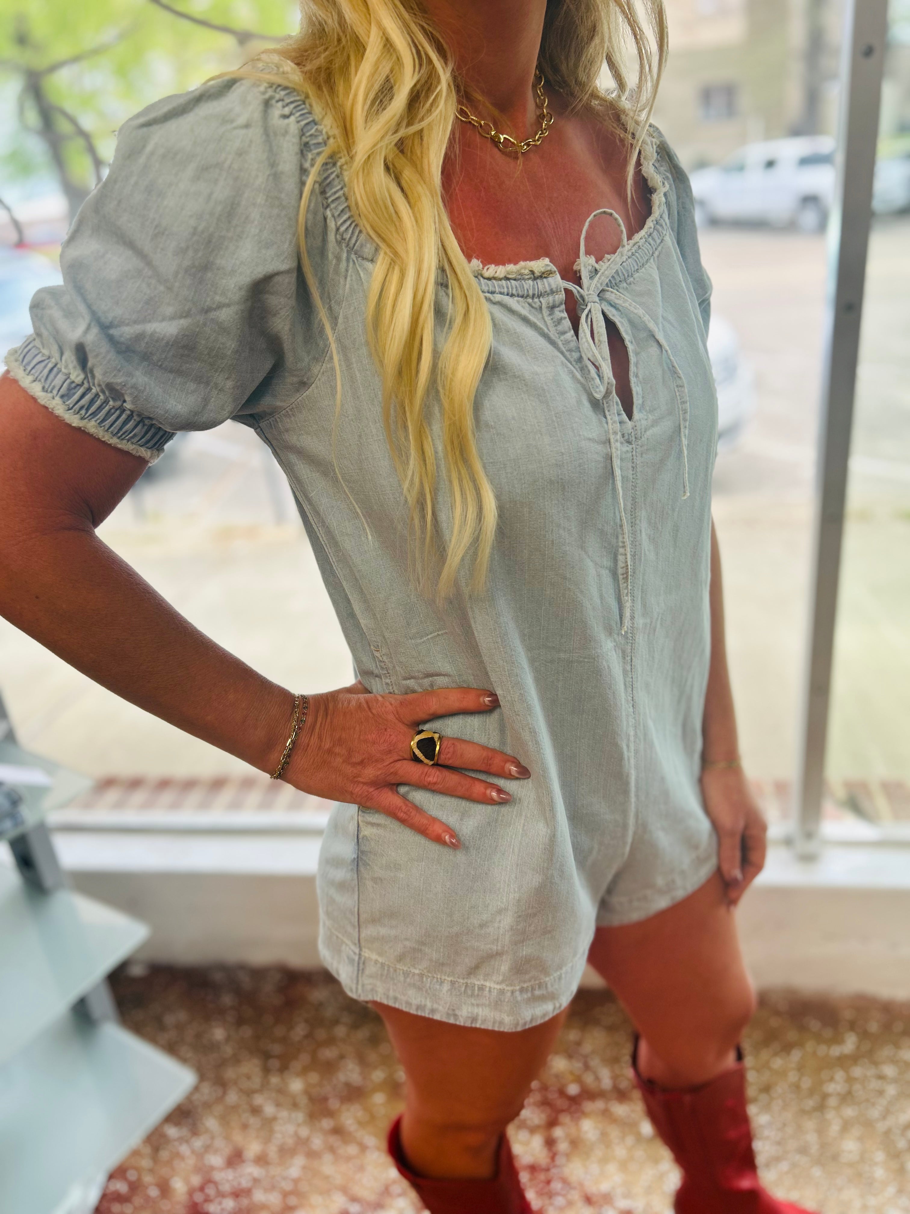 Mineral wash romper