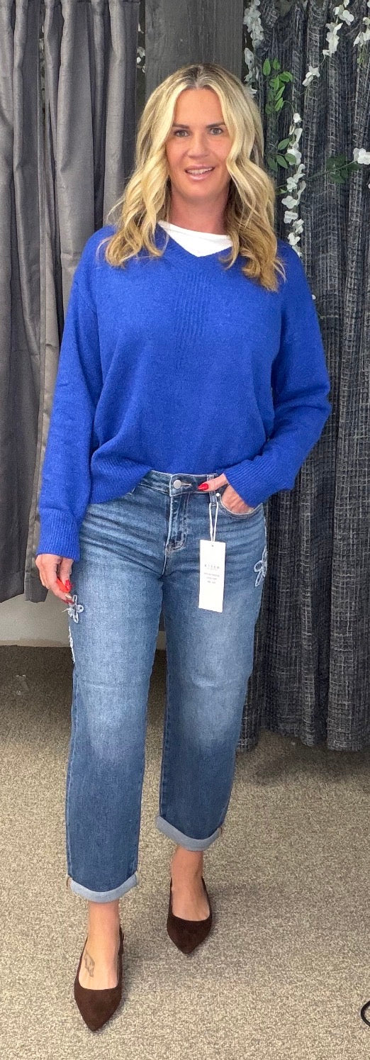 RISEN Flower Power Baby Barrel Jeans