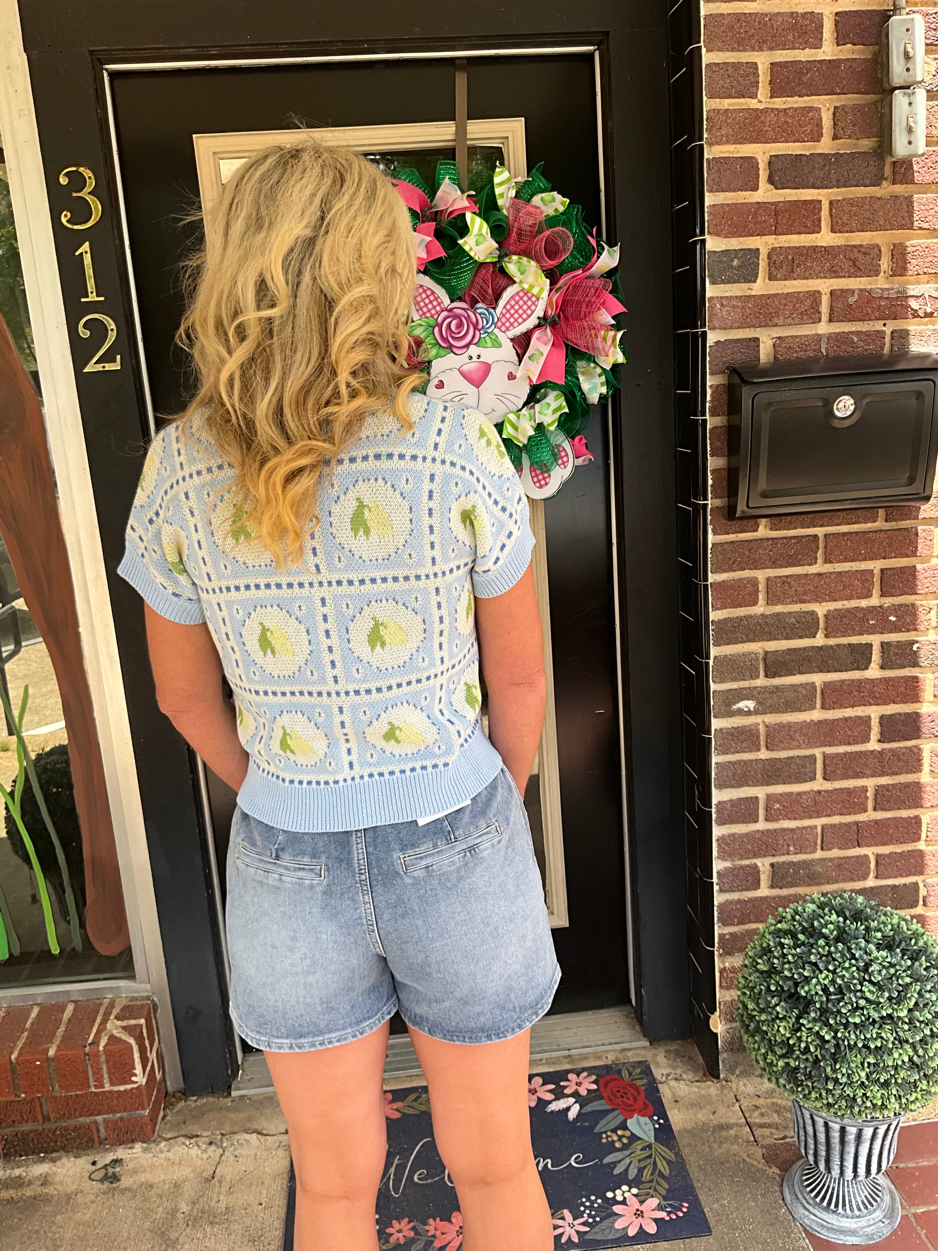 Summer Garden Crochet Button Cardigan
