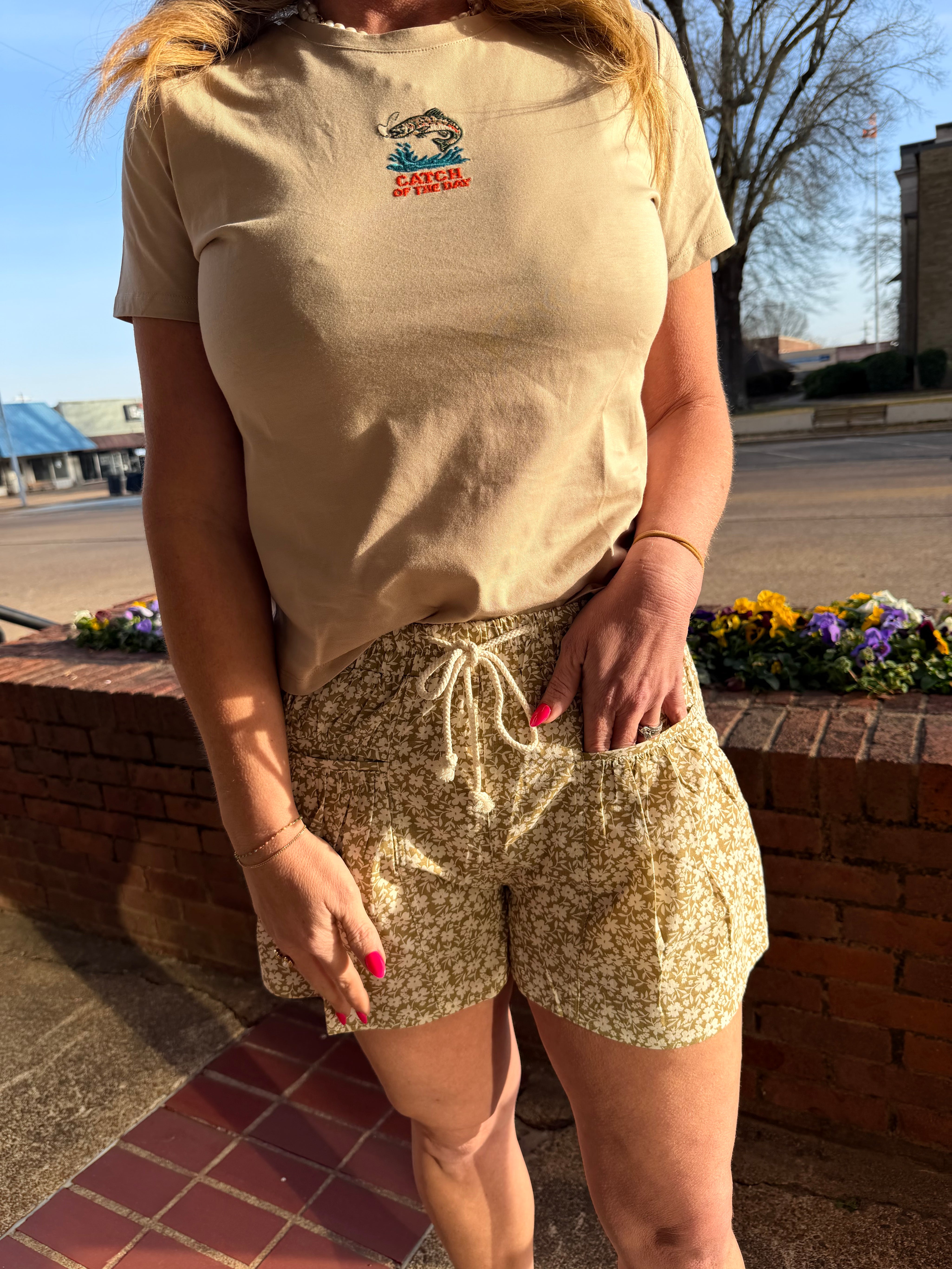 The Meadow Day Drawstring Shorts