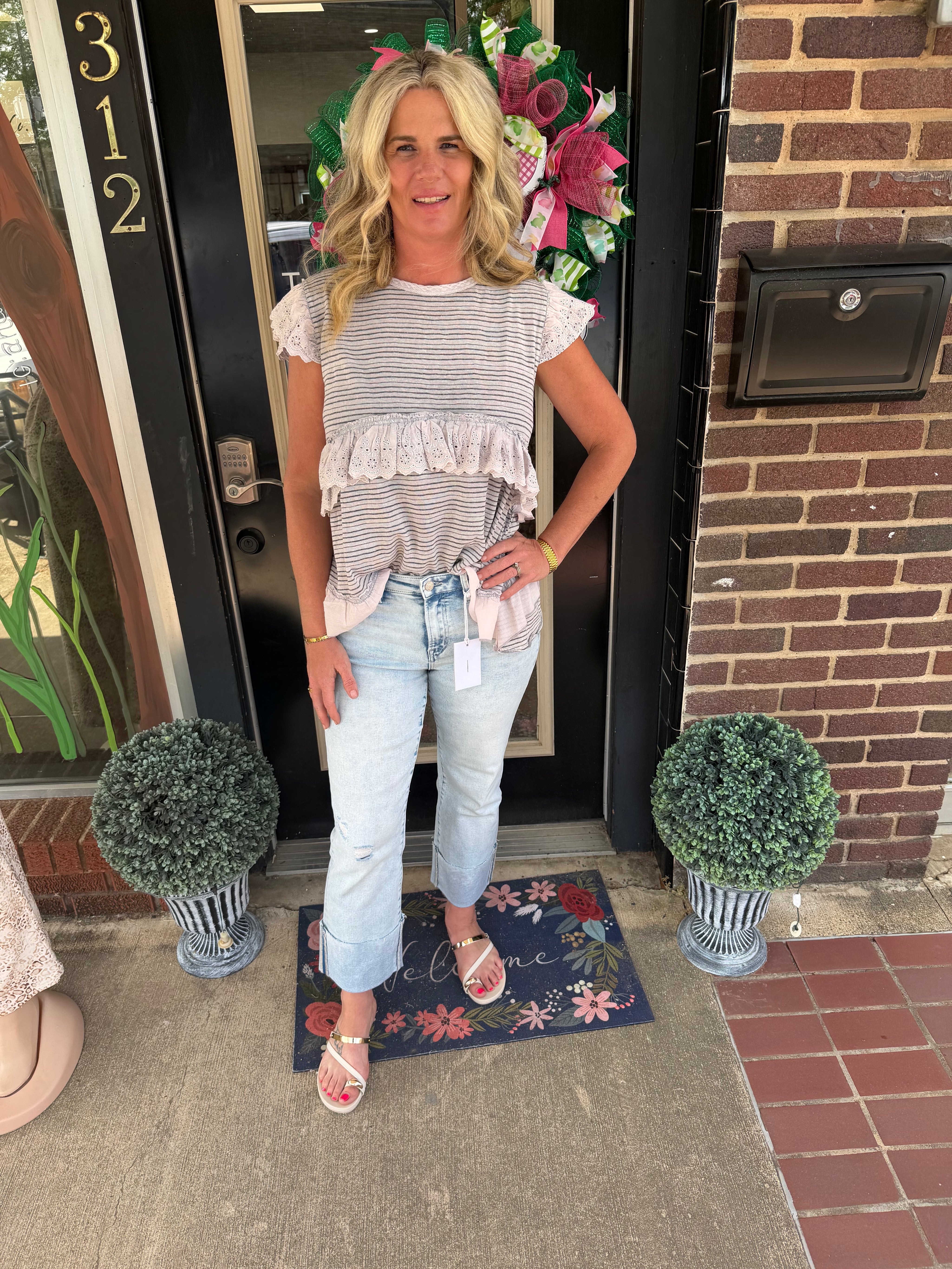 Lace Ruffle Babydoll Top
