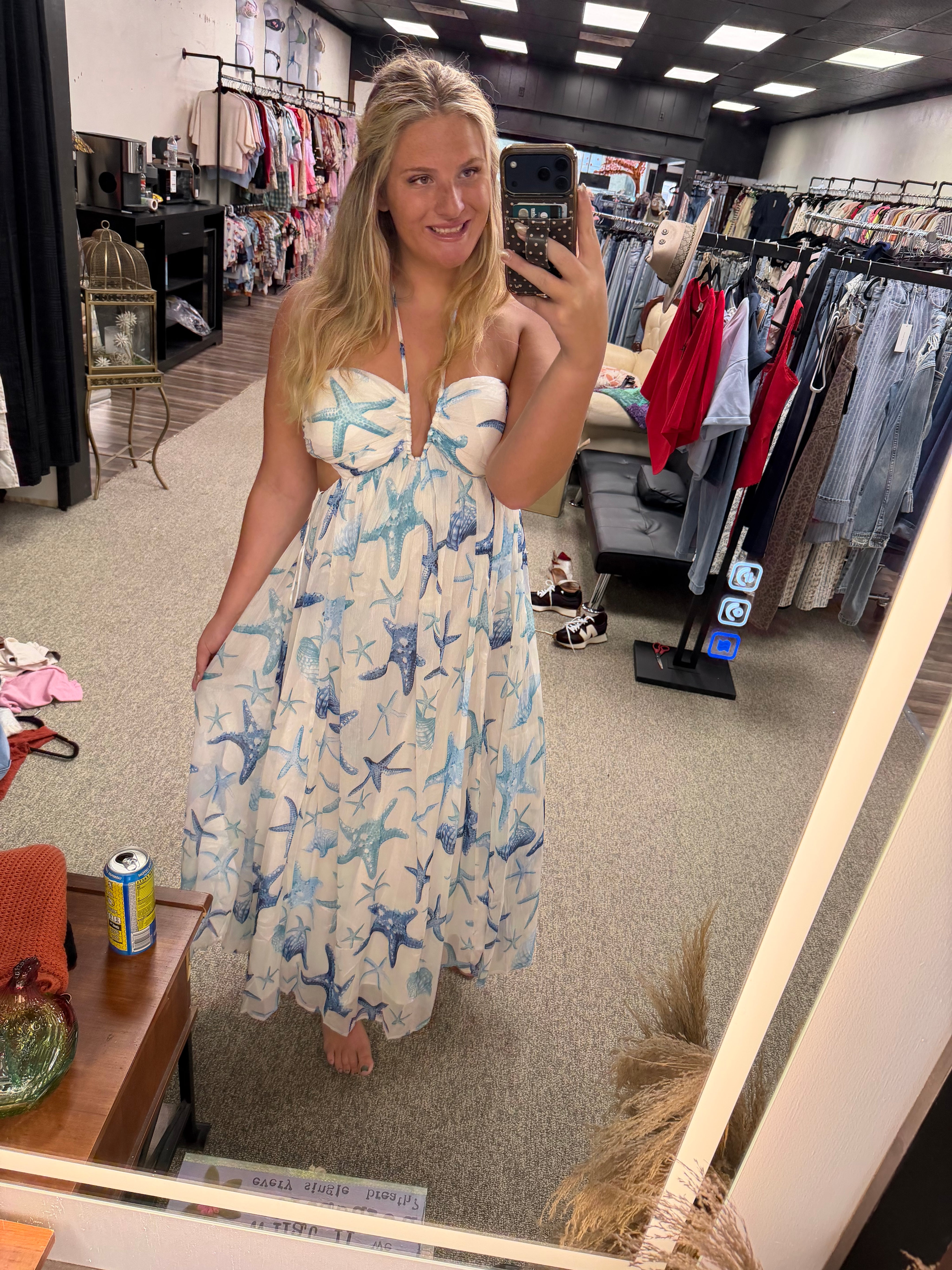 Seaside Treasure Halter Maxi Dress