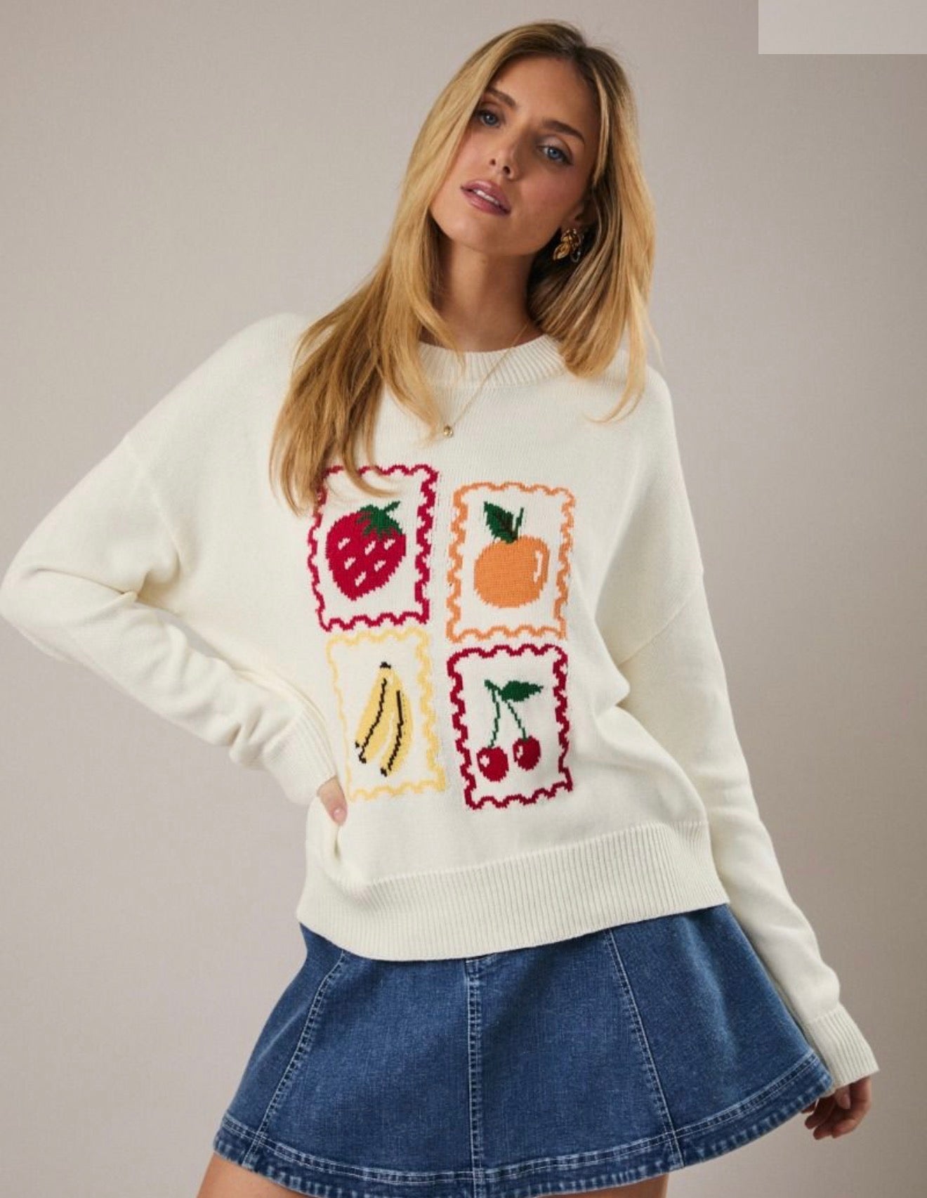 Fruit stamp sweater