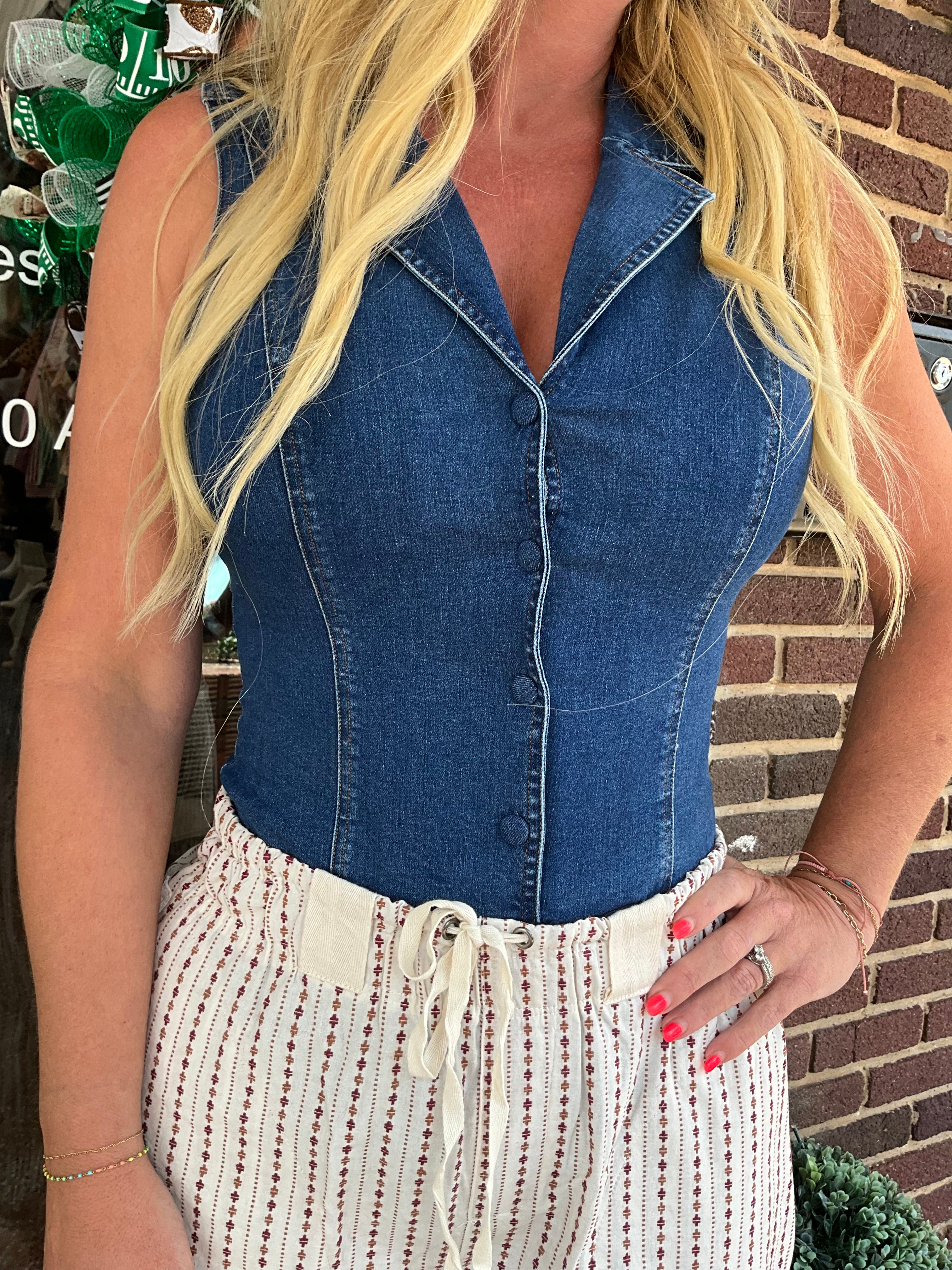 Denim bodysuits