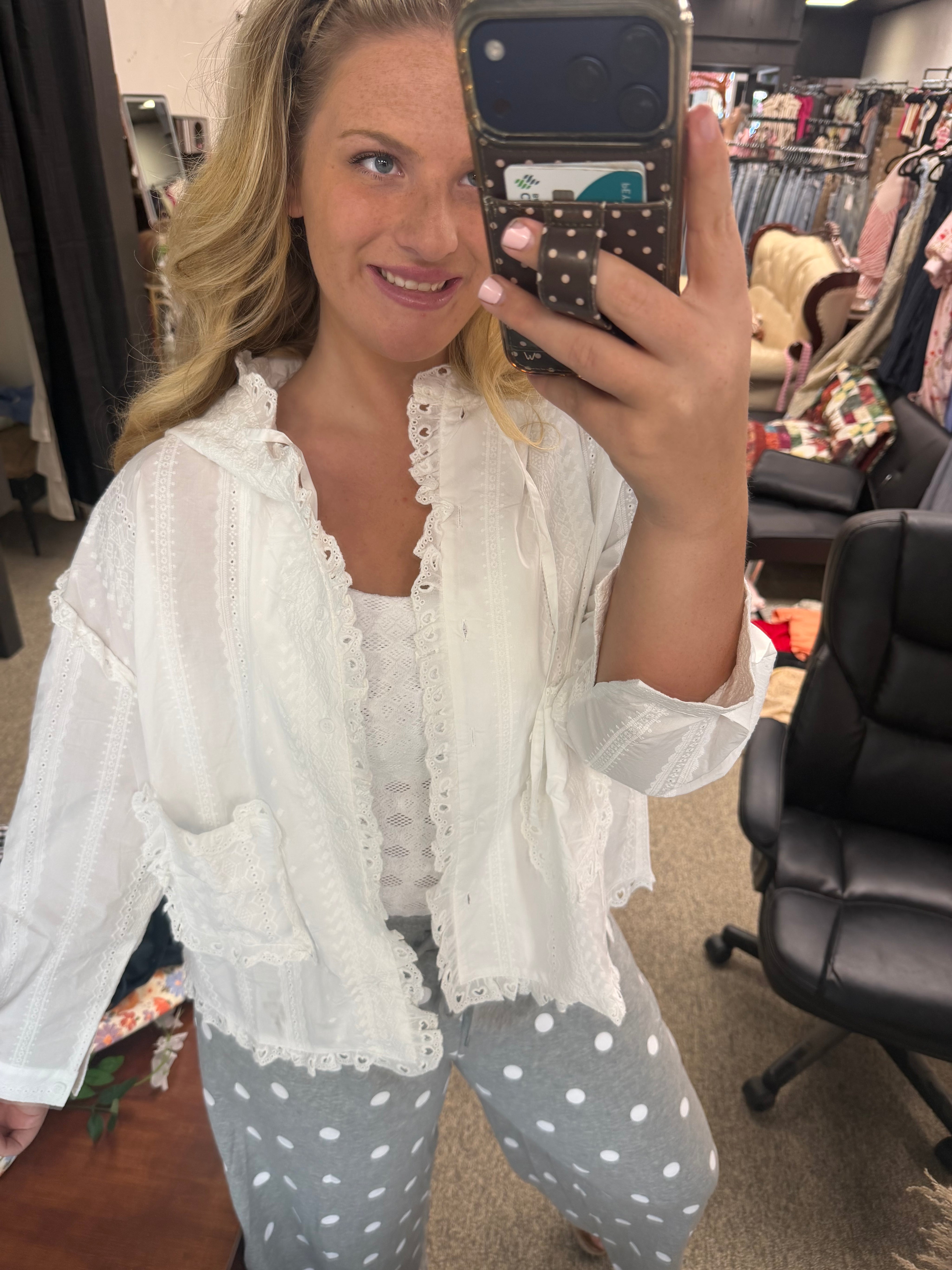 Eyelet lace jacket