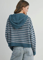 Blue/ grey zip up cardigan