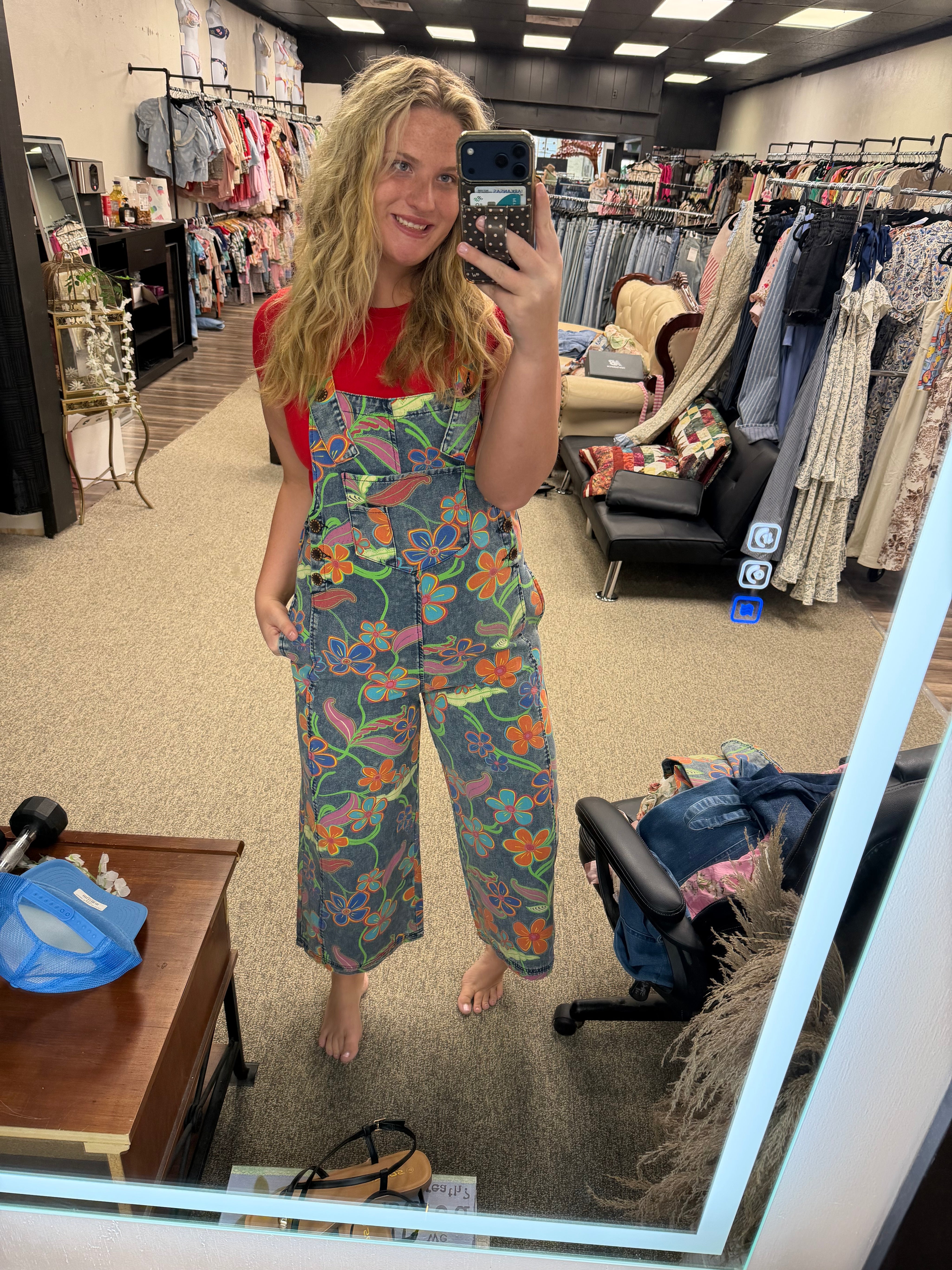 Retro Bloom Patchwork Overalls