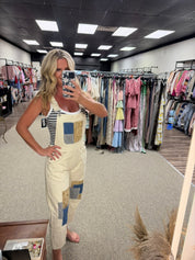 Patchwork Pocket Overalls