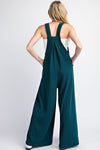 Solid sleeveless wide leg jumpsuit