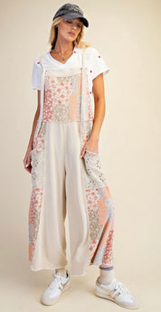 Patchwork Petals Overalls Jumpsuit