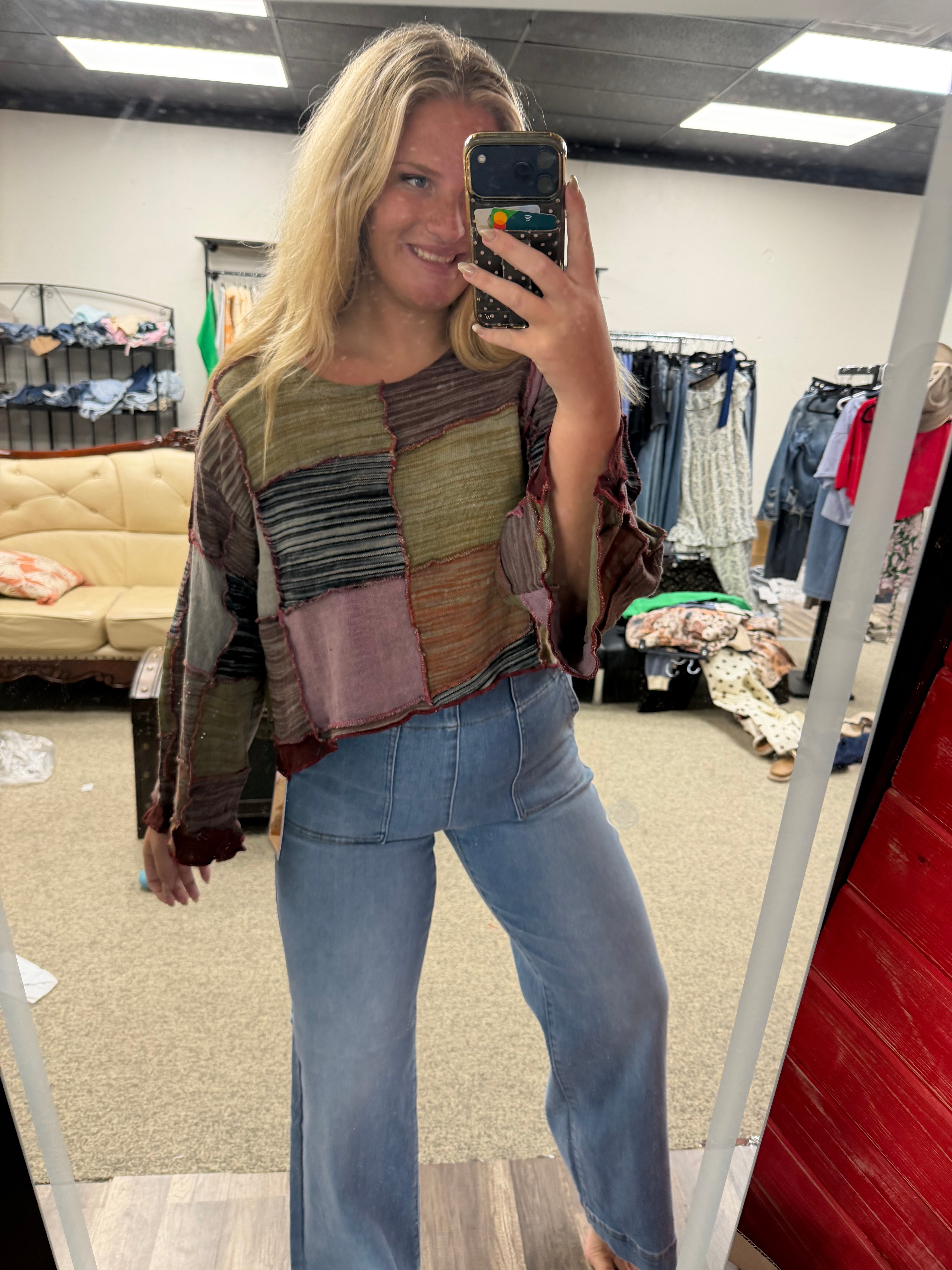 POL Autumn Mosaic Patchwork Top