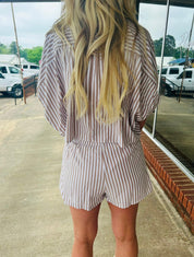 Brown pinstripe set