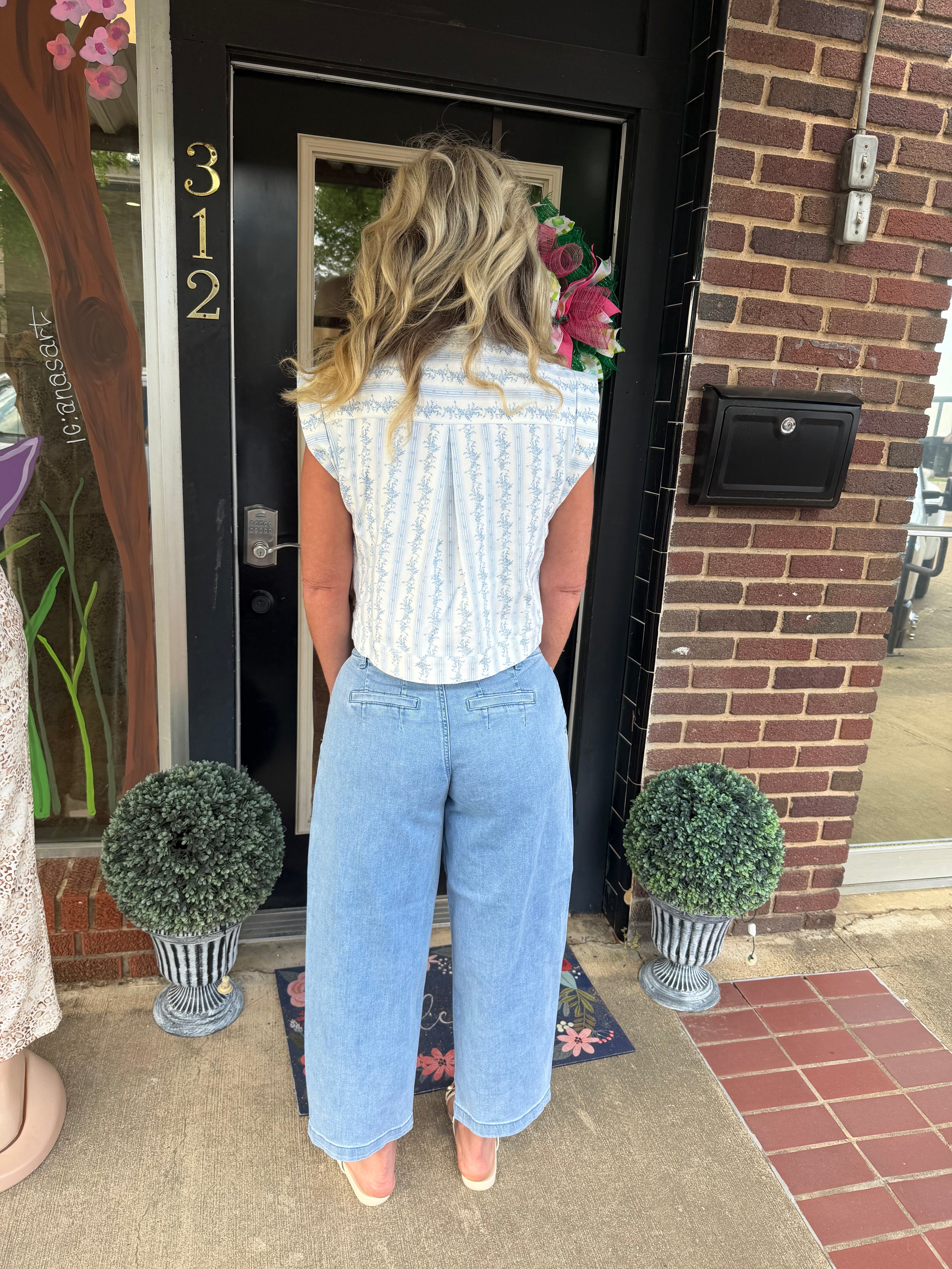 Bluebell Bow Detail Cropped Denim Jacket