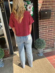 Hidden straight leg denim