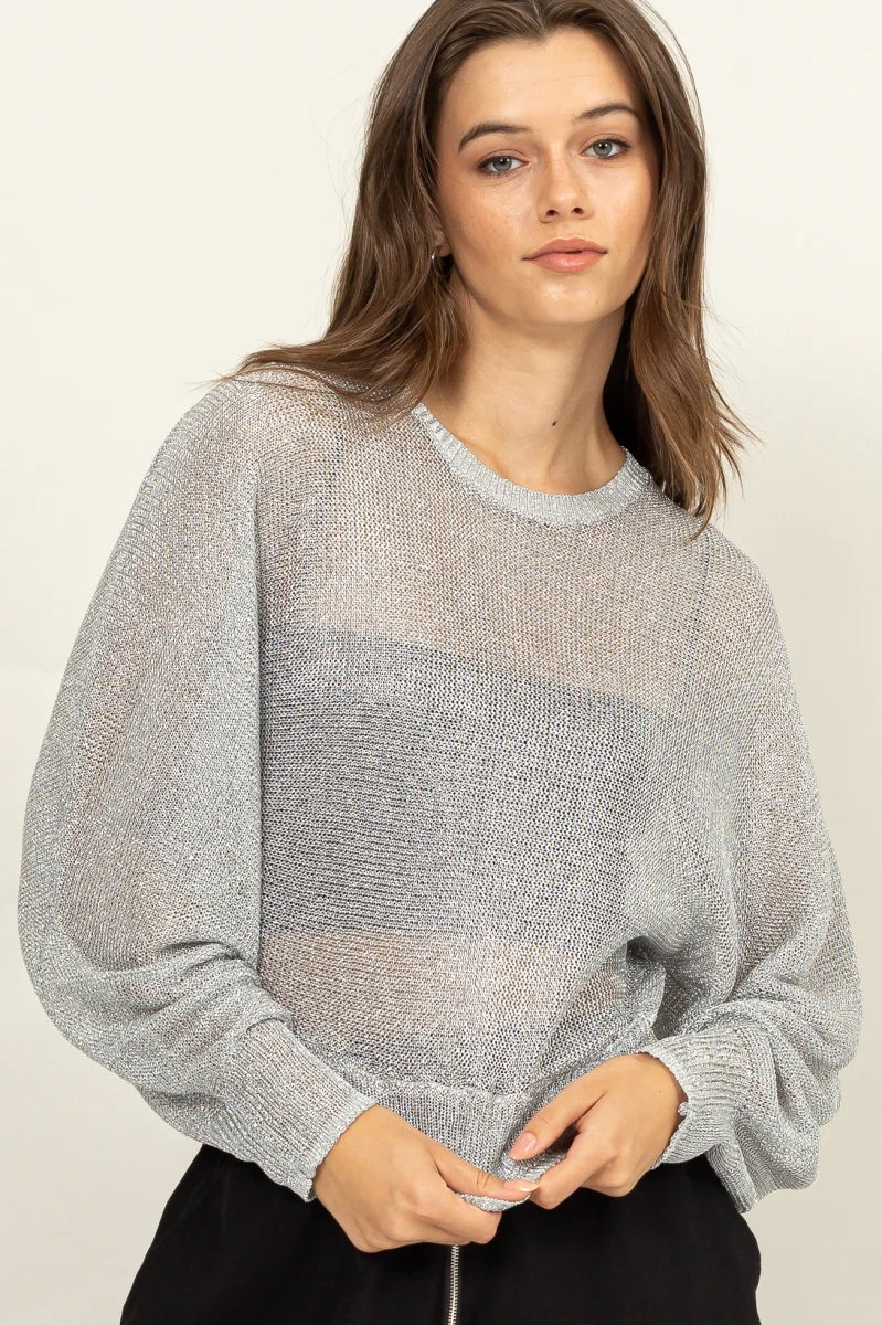 Silver open knit