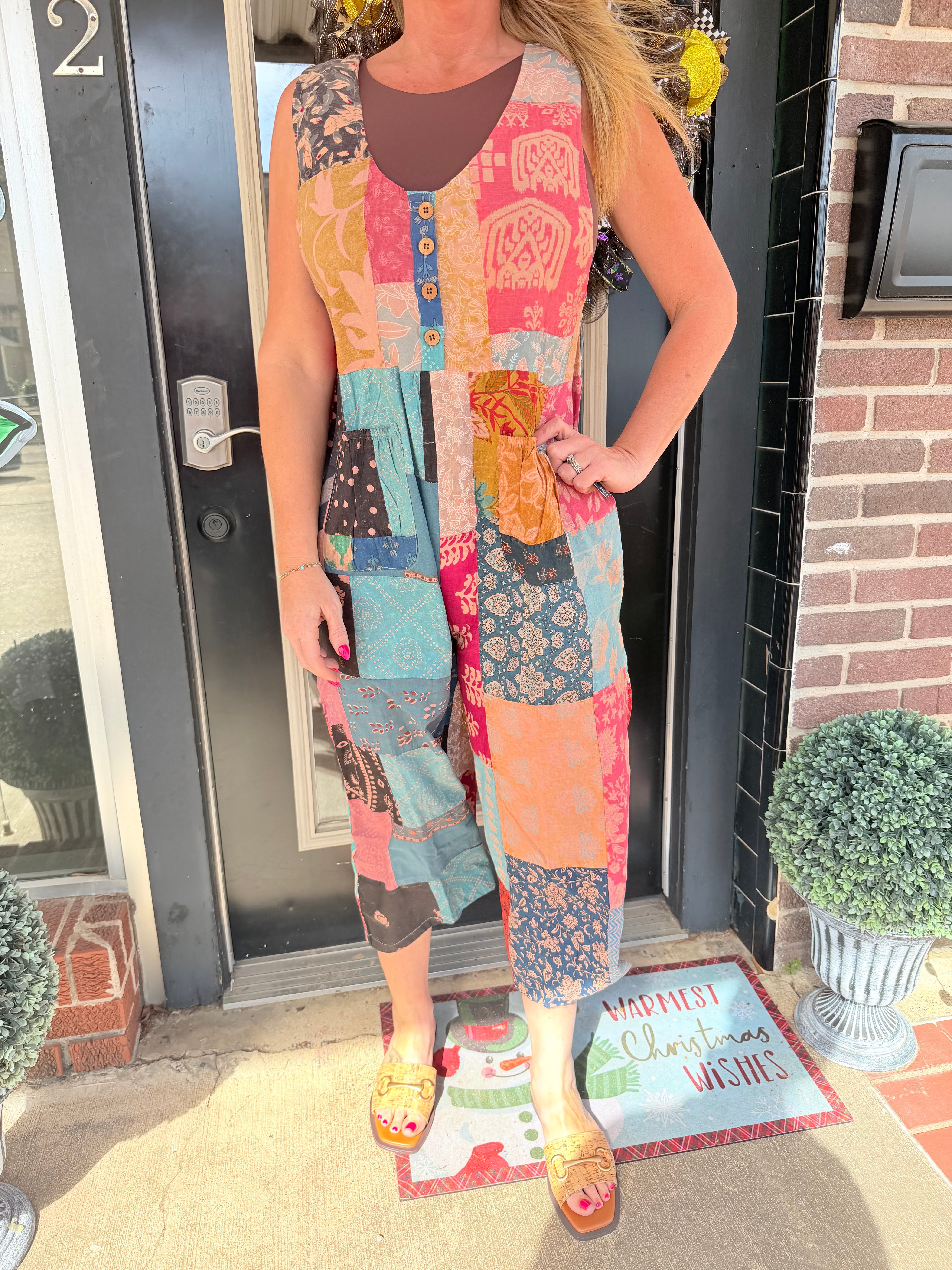 Boho Mosaic Overall Jumpsuit