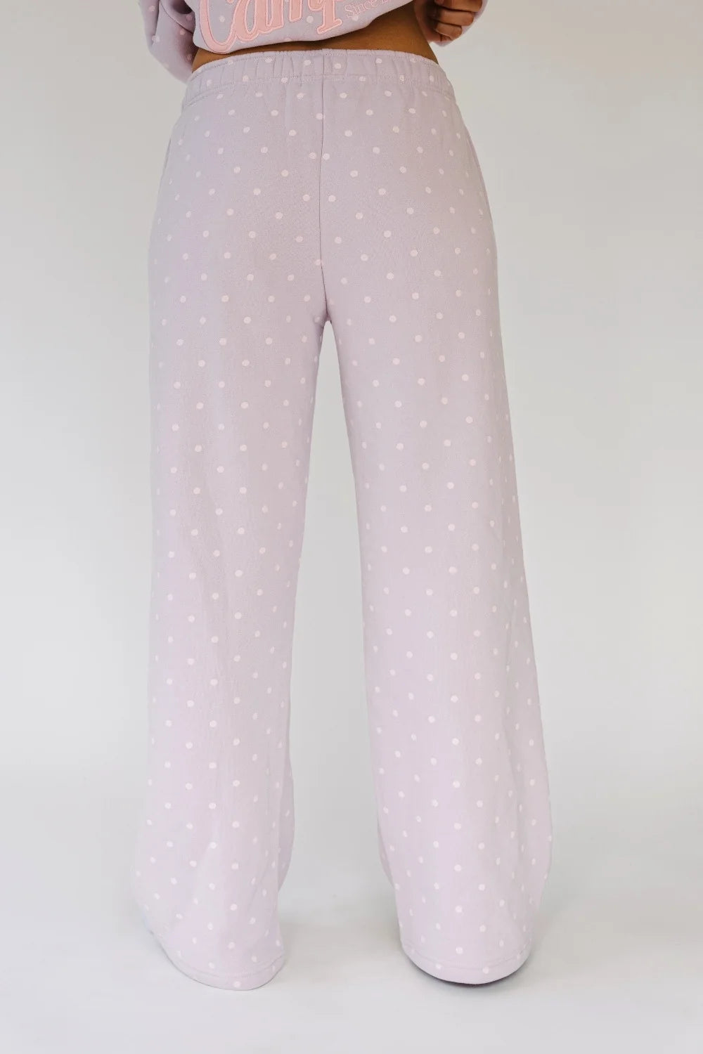 Happy Camper Polka Dot Lilac Wide-Leg Pants