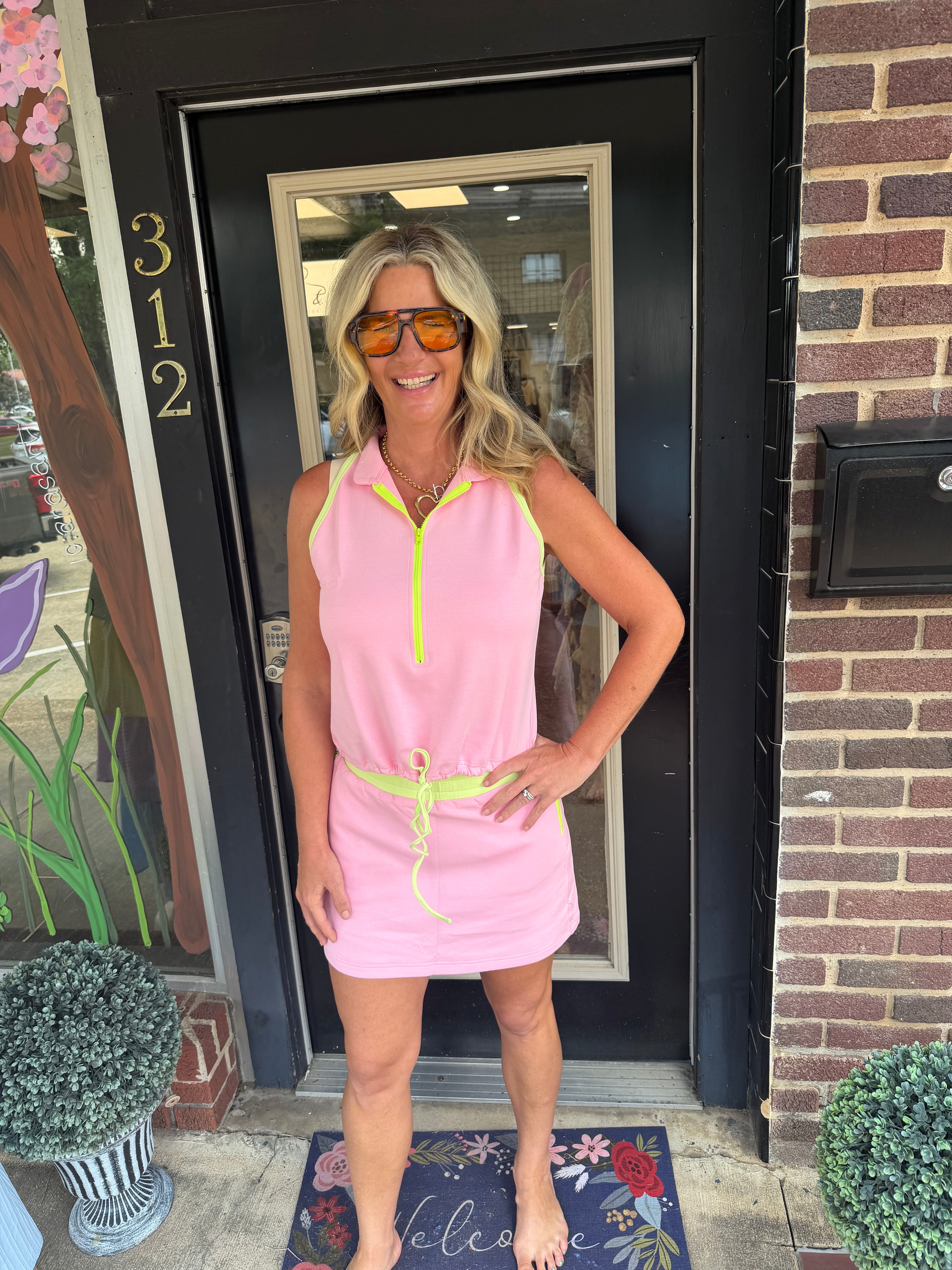 Court Side Cutie Sleeveless Scuba Dress